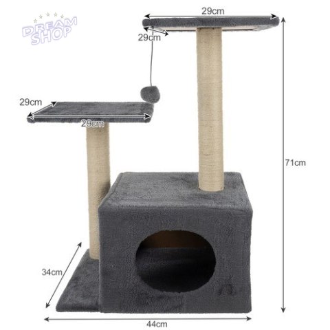 Drzewko dla kota 71cm szare Purlov 21712