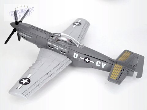 Klocki techniczne samolot bojowy P-51 Fighter 256 ele ZA4624