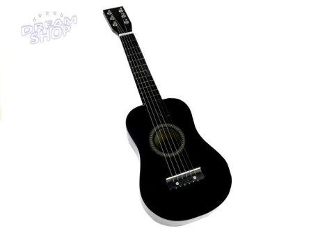 Gitara Drewniana Klasyczna z Kostką Czarna 60 cm