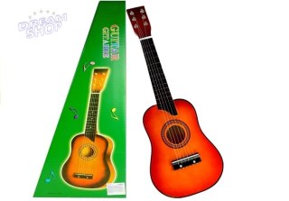 Gitara Drewniana Klasyczna z Kostką Czerwona 60 cm