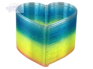 Kultowa Tęczowa Sprężyna Serce Brokatowe Uspokajająca Gadżet 6CM