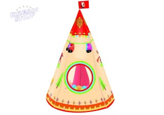 Namiot Tipi Dla Dzieci Styl Indiański Ogród Kremowy 160 cm x 105 cm