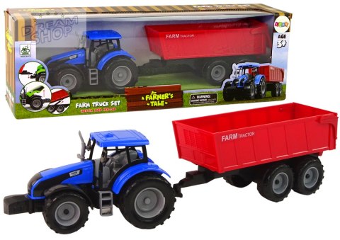 Traktor z Przyczepą Pojazd Rolniczy Farma Niebieski Traktor z Przyczepą Pojazd Rolniczy Farma Niebieski