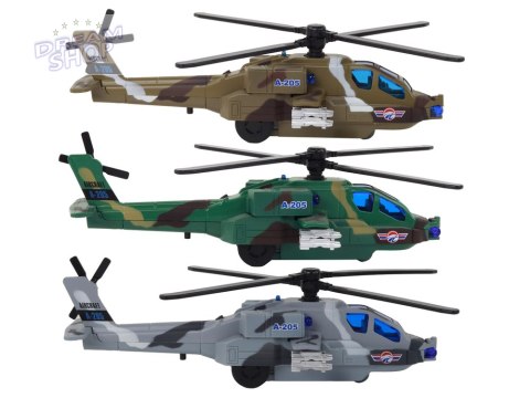 Helikopter Wojskowy Śmigłowiec Militarny Aluminiowy Mix Dźwięk Światła