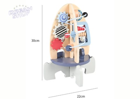 Drewniana Rakieta Edukacyjna Koraliki Koła Zębate