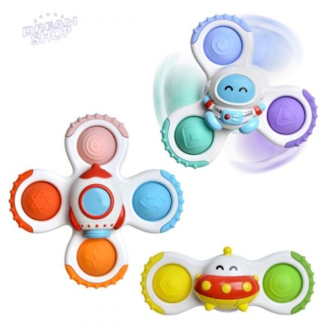 WOOPIE BABY Spinner Zabawka Sensoryczna Rakieta Kosmita Ufo 3 szt.