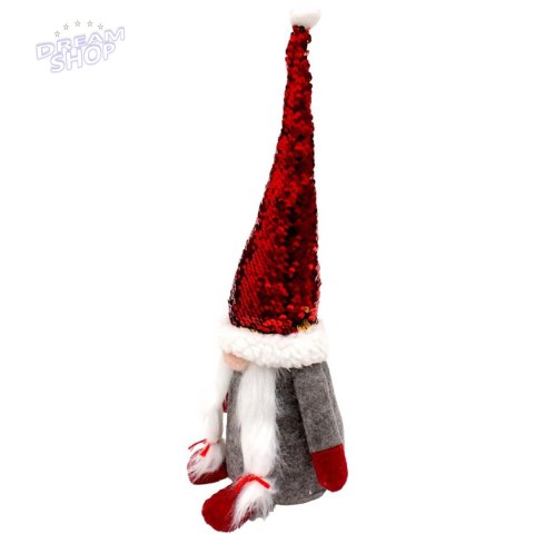 Skrzat dekoracyjny z magicznymi cekinami 35 cm szary