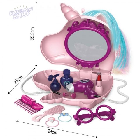 WOOPIE Toaletka dla Dziewczynki 2w1 Salon Piękności w Torebce Jednorożec