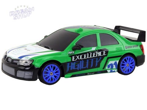 Autko Sportowe Zdalnie Sterowane R/C 1:24 Zielone Wymienne Koła