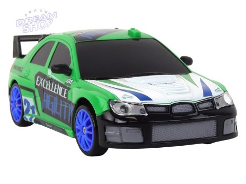 Autko Sportowe Zdalnie Sterowane R/C 1:24 Zielone Wymienne Koła