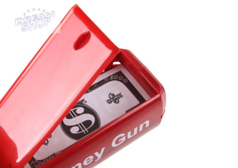 Pistolet Na Pieniądze Strzelający Czerwony Wyrzutnia Money Gun Banknoty