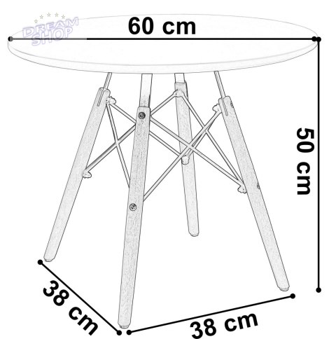 Stolik kawowy okrągły Massimo 60cm biały