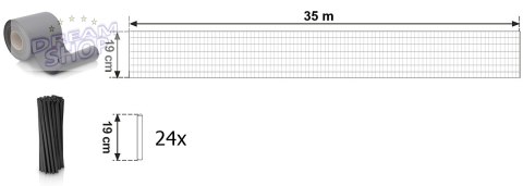 Taśma ogrodzeniowa 19cm X 35m grafitowa