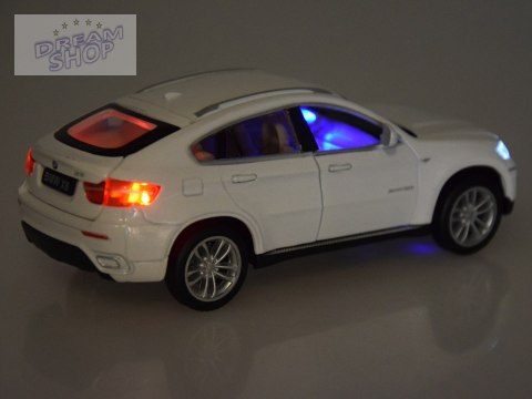 Auto metalowe BMW X6 model skala 1:32 biały SUV światło dźwięk ZA4606