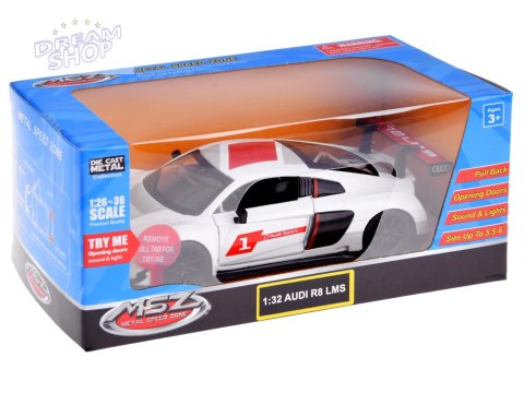 Auto metalowe model sportowe Audi R8 LMS skala 1:32 dźwięki światła ZA4609