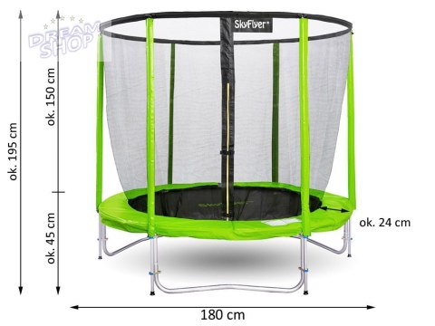 Trampolina ogrodowa SKYFLYER RING 2w1 180cm drabinka 6FT