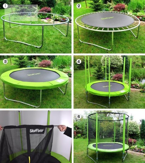 Trampolina ogrodowa SKYFLYER RING 2w1 180cm drabinka 6FT