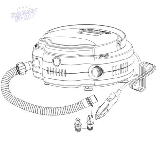 POMPKA ELEKTRYCZNA DO DESKI SUP KAJAKA 12V 22PSI ENERO LED POMARAŃCZOWO-CZARNA