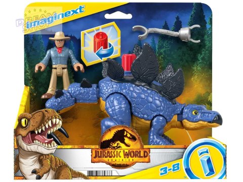 Jurassic World zestaw Imaginext figurki Stegosaurus + Dr. Grant ZA5097