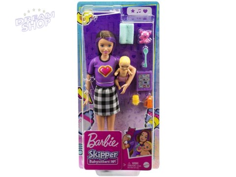 Lalka Barbie Skipper opiekunka + niemowlak akcesoria GRP11 ZA5084