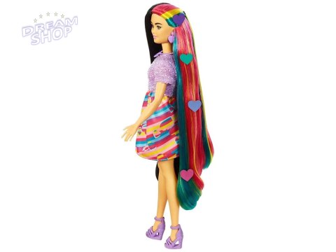 Lalka Barbie Totally Hair Kolorowe włosy akcesoria serduszka HCM90 ZA5085