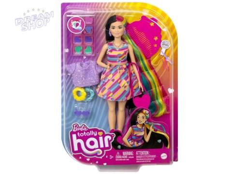 Lalka Barbie Totally Hair Kolorowe włosy akcesoria serduszka HCM90 ZA5085