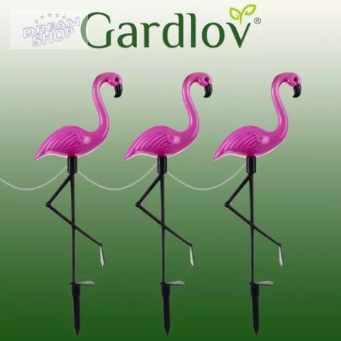 Lampki ogrodowe solarne - flamingi Gardlov