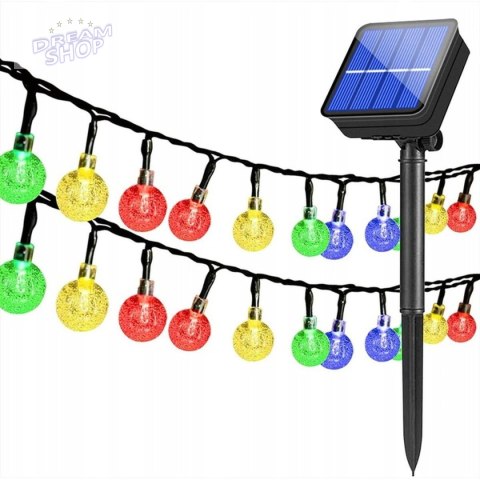 LAMPA SOLARNA OGRODOWA GIRLANDA ŁAŃCUCH SOLARNY 4,9M 40LED MULTIKOLOR