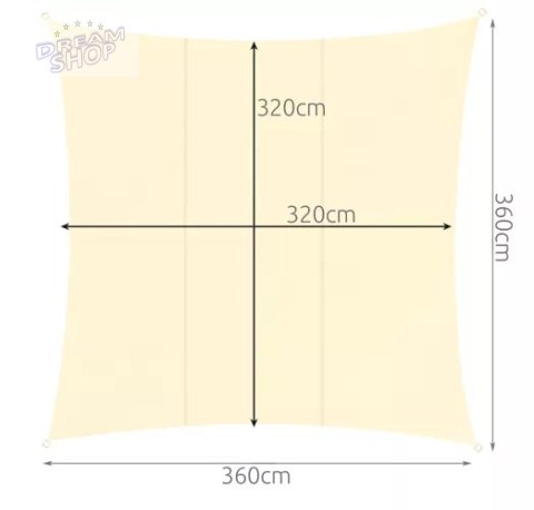 Żagiel przeciwsłoneczny 3.6x3.6m Gardlov 23165