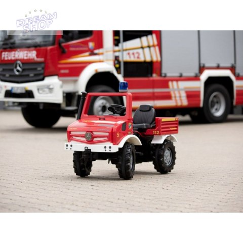 Rolly Toys Unimog Mercedes Benz Samochód na pedały Straż + Kogut