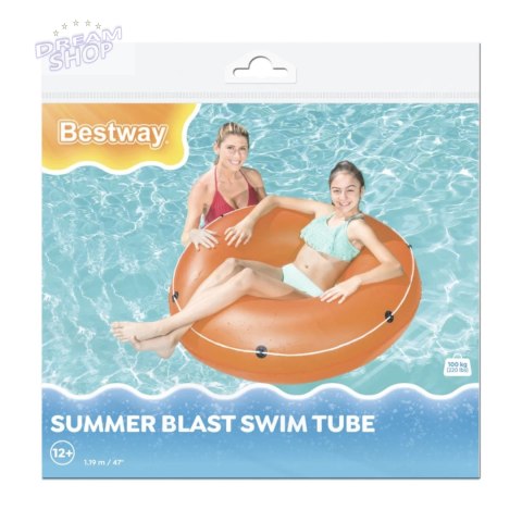 Bestway Kółko koło dmuchane z liną 119 cm pomarańczowe 36120 P