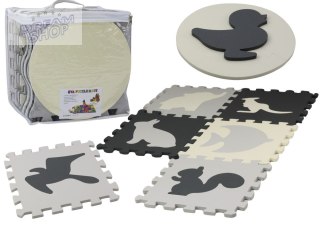 Miękkie Puzzle Mata Kontrastowa Edukacyjna Pianka EVA Szare 28 ele.