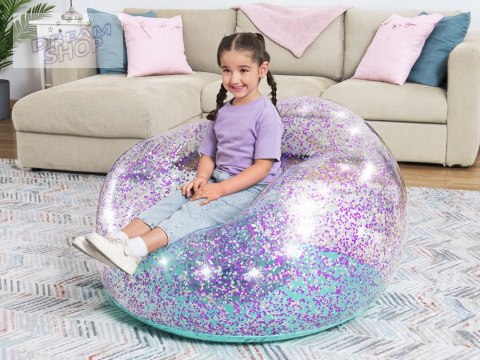 Bestway Brokatowy Fotel dmuchana pufa Glitter Dream 114 x 112 x 66cm 75115