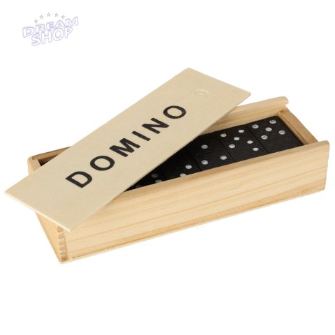 Domino drewniane klocki gra rodzinna + pudełko