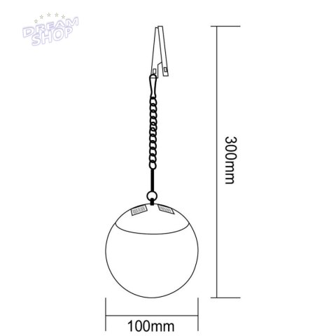 LAMPA SOLARNA PLASTIKOWA KULA WISZĄCA 20CM