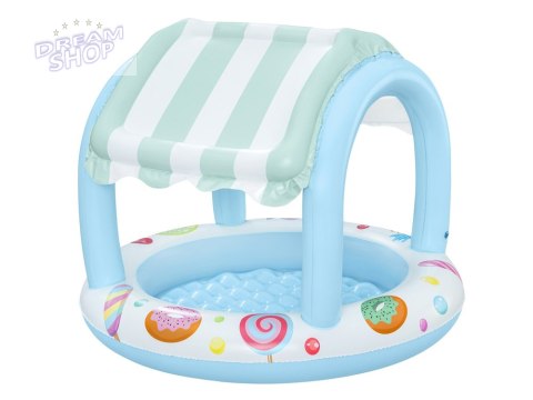 Bestway Niebiesko-biały basenik z daszkiem i dmuchanym dnem 104cm 52638