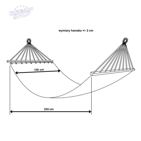 HAMAK Z FRĘDZLAMI 2 OSOBOWY 200X150CM MIAMI NATURA ECRU