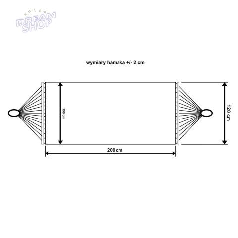 HAMAK Z FRĘDZLAMI 2 OSOBOWY 200X150CM MIAMI NATURA ECRU