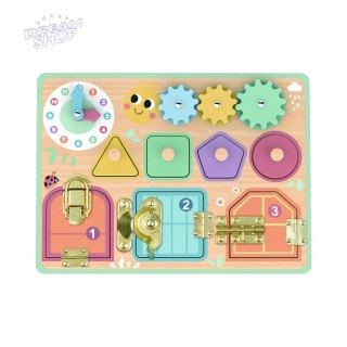 TOOKY TOY Tablica Manipulacyjna Zamki Zębatki Sorter Zegar