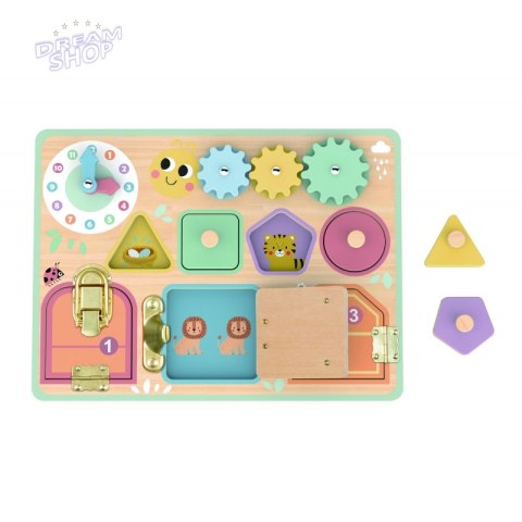 TOOKY TOY Tablica Manipulacyjna Zamki Zębatki Sorter Zegar