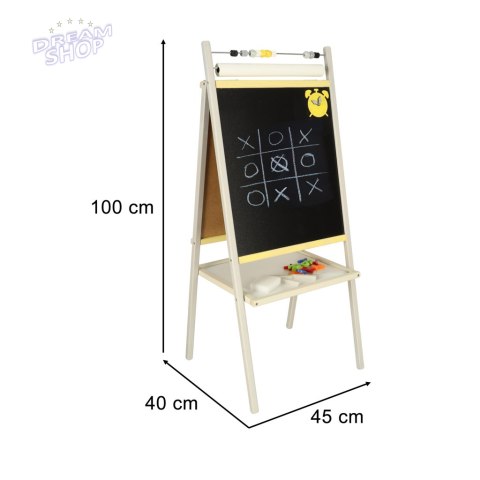 Tablica suchościeralna kredowa dwustronna z liczydłem półką szaropopielaty 45 x 40 x 100 cm
