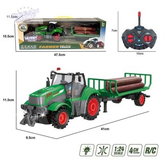 WOOPIE Traktor z Przyczepą na Pilota Sterowany RC - Skala 1:24