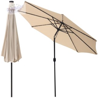 PARASOL OGRODOWY Z OŚWIETLENIEM LED 300CM BEŻOWY