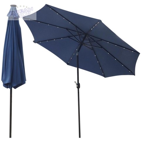 PARASOL OGRODOWY Z OŚWIETLENIEM LED 300CM GRANATOWY