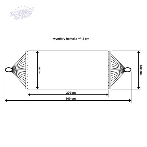 HAMAK OGRODOWY 2 OSOBOWY 200X147CM Z DRĄŻKIEM ETNO CZARNO-BIAŁY