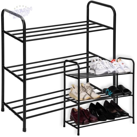 Metalowa półka na buty TIKI czarna 3 poziomy Metalowa półka na buty TIKI czarna 3 poziomy