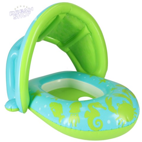BESTWAY 34091 Kółko do pływania dla niemowląt koło pontonik dla dzieci dmuchany z siedziskiem z daszkiem zielony 1-2lata 18kg BESTWAY 34091 Kółko do pływania dla niemowląt koło pontonik dla dzieci dmuchany z siedziskiem z daszkiem zielony 1-2lata 18kg