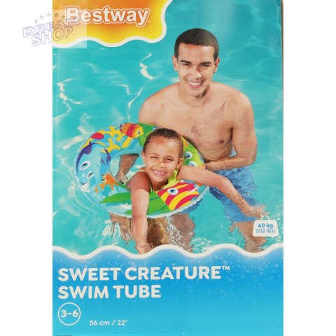 BESTWAY 36013 Koło do pływania dmuchane rybki żółwie 3-6lat 60kg BESTWAY 36013 Koło do pływania dmuchane rybki żółwie 3-6lat 60kg