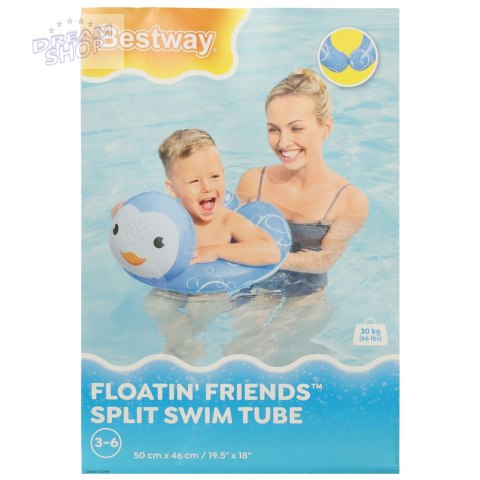 BESTWAY 36405 Koło do pływania dmuchane pingwin 3-6lat 30kg
