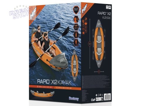 Bestway dmuchany kajak 2 osobowy LITE-RAPID X2 wiosła 65077